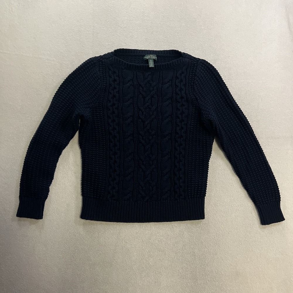 Vintage Lauren Jeans Co Ralph Lauren Cable Knit Sweater Women's Size Medium Y2K